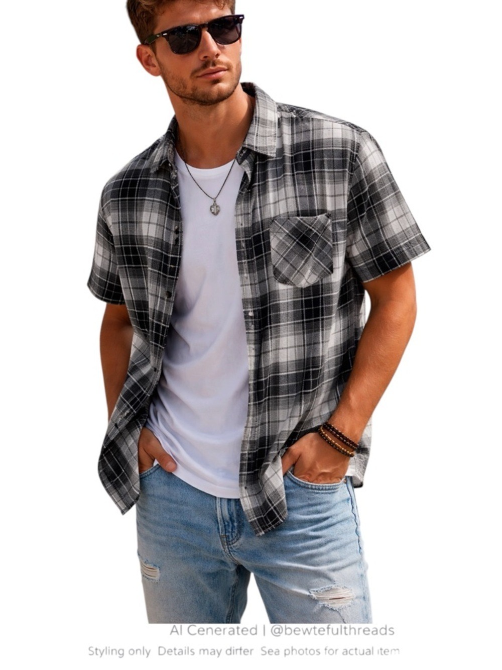 O’Neill Plaid Short Sleeve Button Up Surf Skate Shirt XL